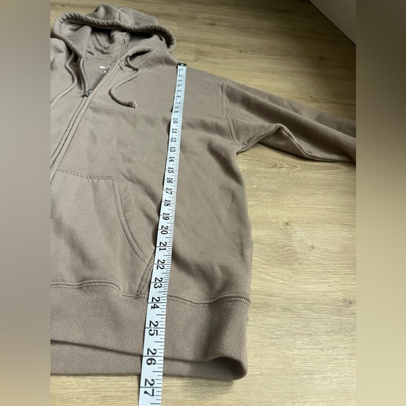 Hollister Zip Up Hoodie Tan Size M Fleece Interior - Picture 4 of 6
